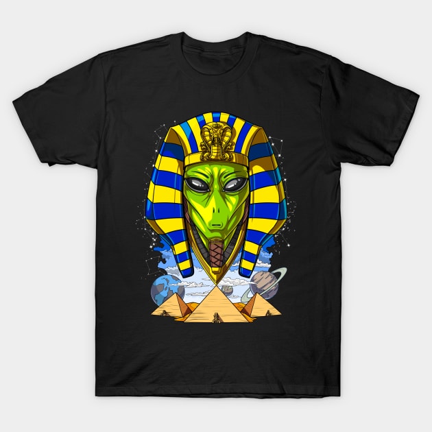 Alien Egyptian Pharaoh T-Shirt by underheaven